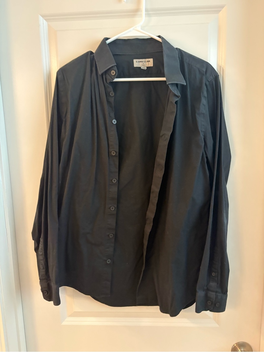 Express Black Slim Fit Men's Button-Down Shirt